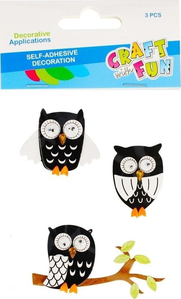 Craft with Fun OZDOBA DEK NAKLEJKI SOWA 3SZT CF PBH 12/144