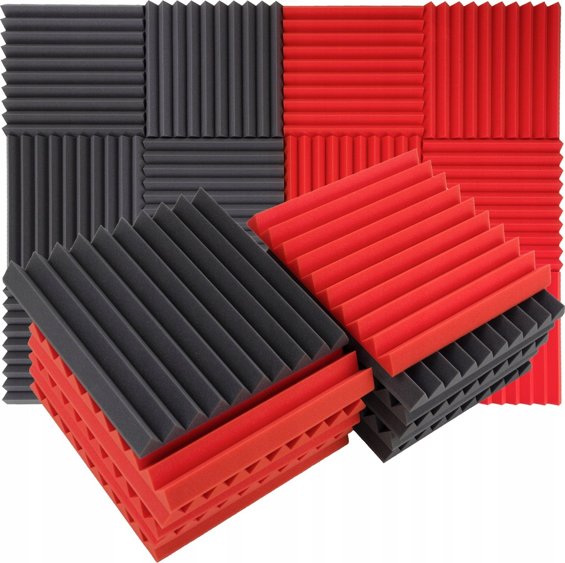 Pianki akustyczne kliny wygłuszające 12 sztuk 50x50x5 cm kaseton ścienny dekoracyjny