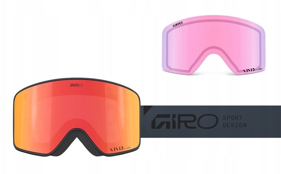 Giro Gogle zimowe METHOD INDIGO STACKED (Cylindrical) (Lustrzana szyba kolorowa VIVID-Carl Zeiss EMBER 19-42% S2 + Lustrzana szyba kolorowa VIVID-Carl