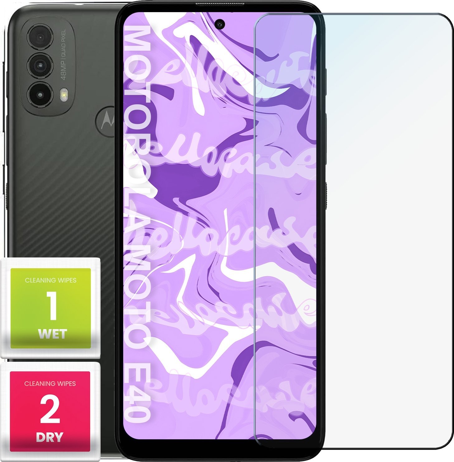 Hello Case Szkło Hartowane do Motorola Moto E40 (szybka 9H, płaskie 2.5D, ochronne)