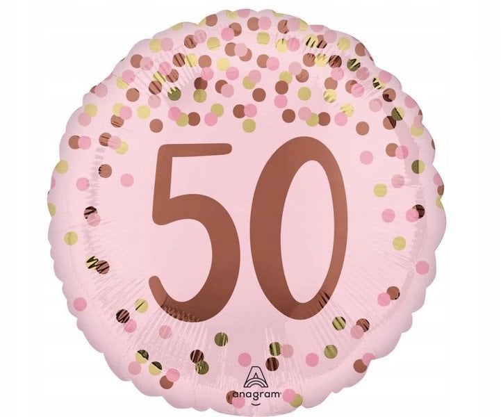 Balon foliowy Pretty pink 50th Birthday 46cm