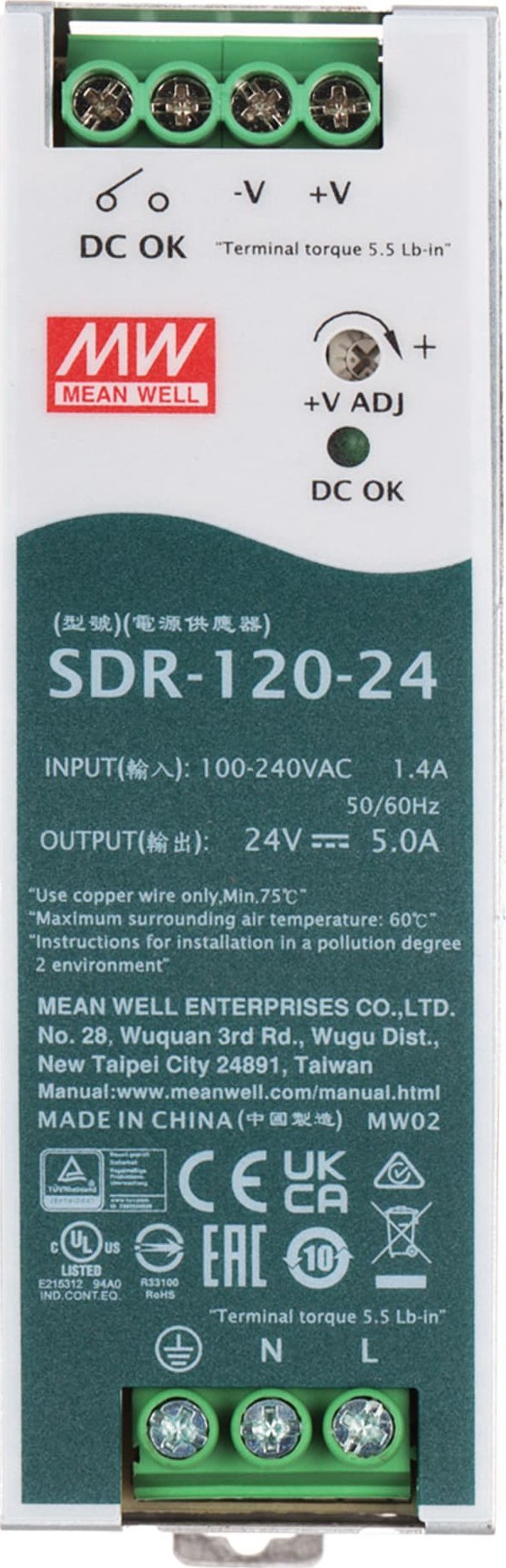 Mean Well ZASILACZ IMPULSOWY SDR-120-24 MEAN WELL