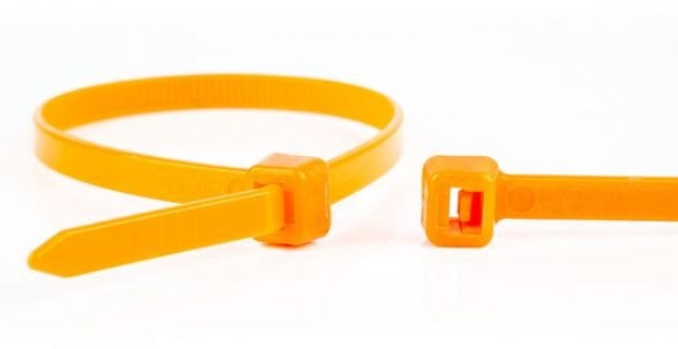 WKK 110226371 opaska kablowa Zwalniana opaska kablowa Plastik Pomarańczowy 100 szt.