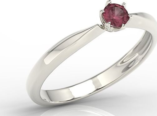WĘC - Twój Jubiler Pierścionek zaręczynowy z białego złota z rubinem, model AP-3620B 13 / UE- 53