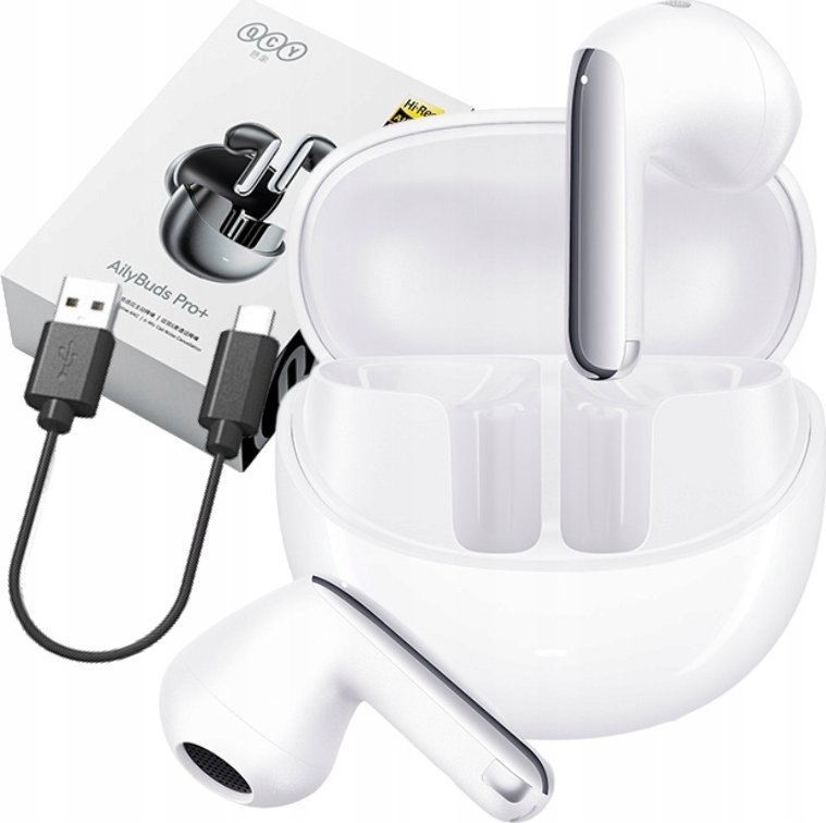 Słuchawki QCY Bezprzewodowe douszne TWS HT 10 Pro, ANC (białe)