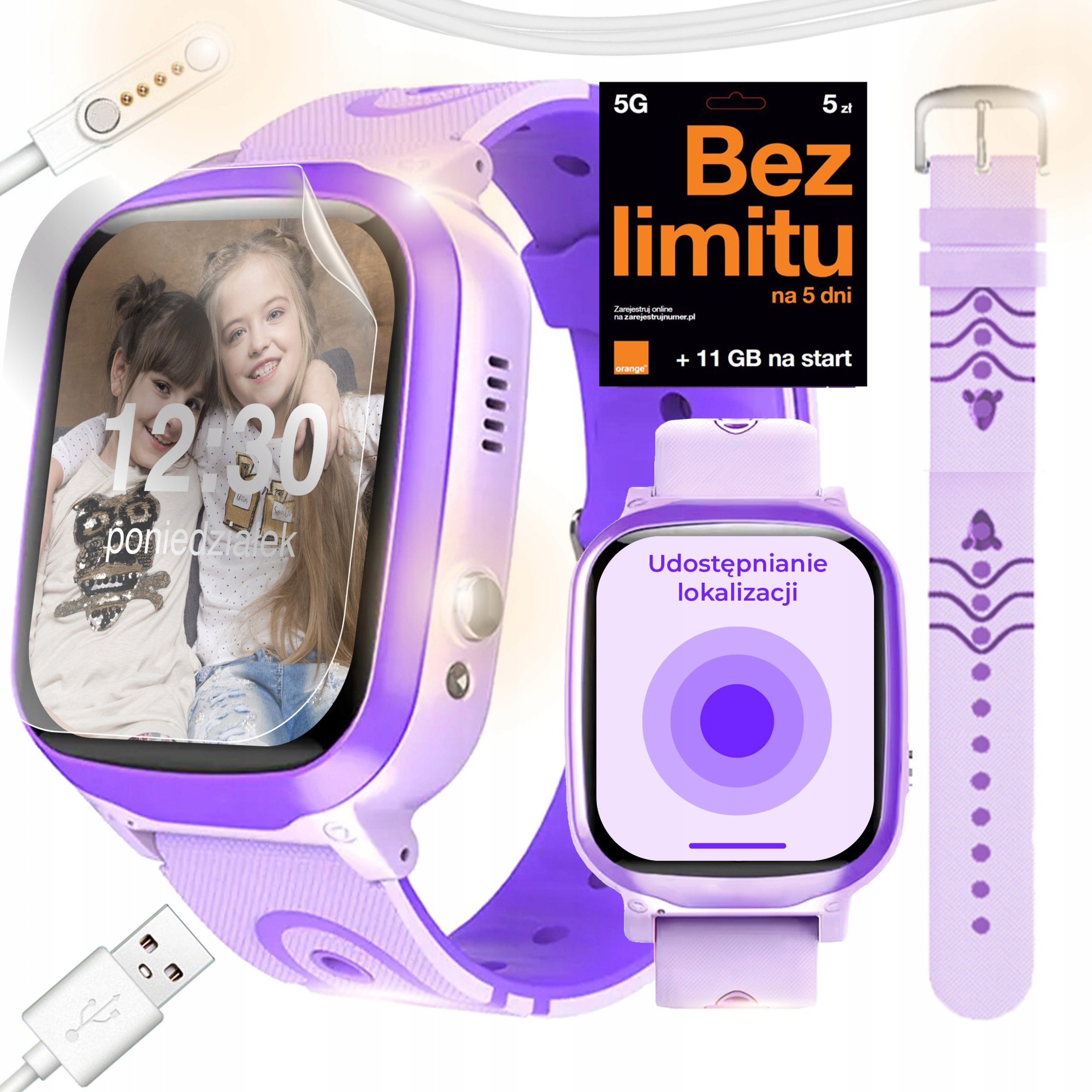 SMARTWATCH ZEGAREK DLA DZIECI TELEFON ROZMOWY POLSKIE MENU GPS