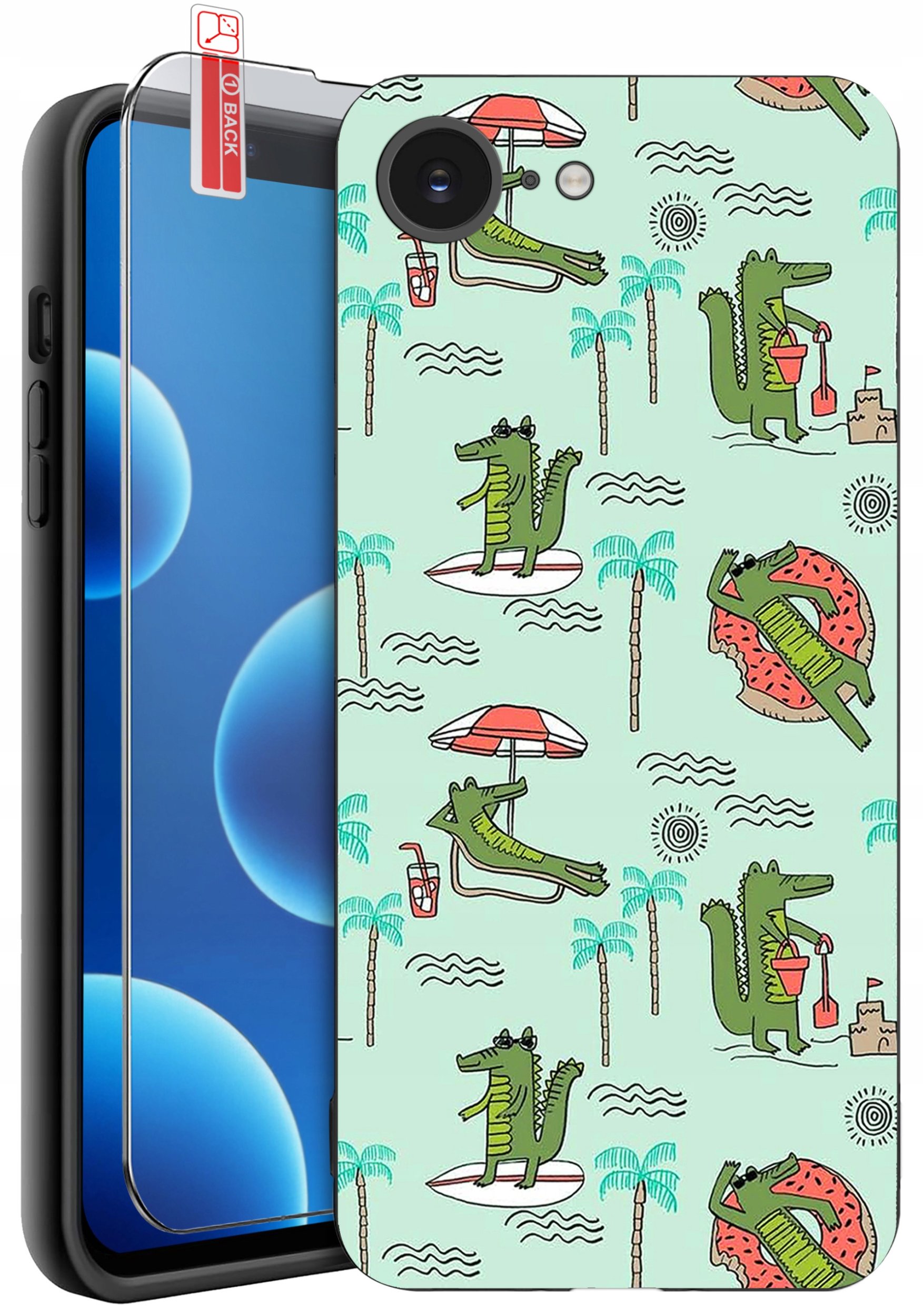 ETUI do iPhone 16e | WZORY | SILIKONOWE MATT CASE + SZKŁO 9H