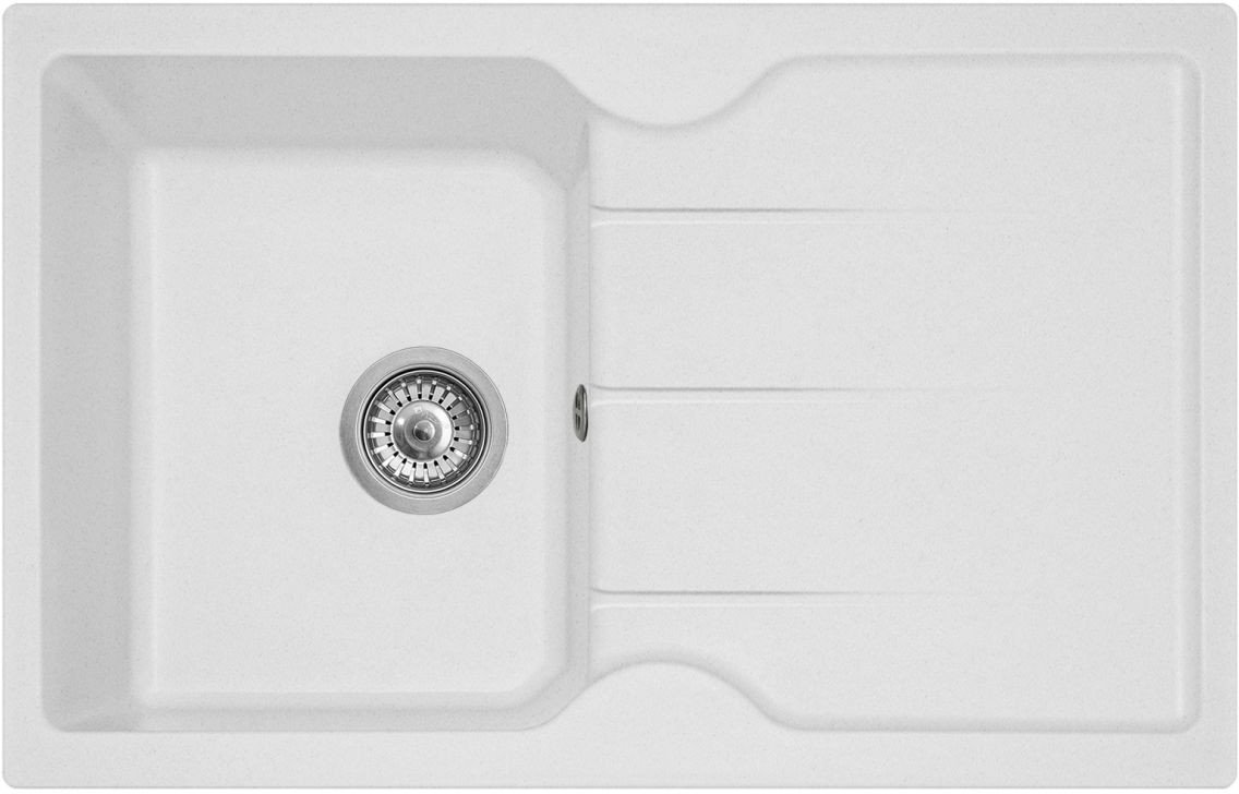 Pyramis Zlew. PORTO 78x50 1B 1D, granit biały polarny