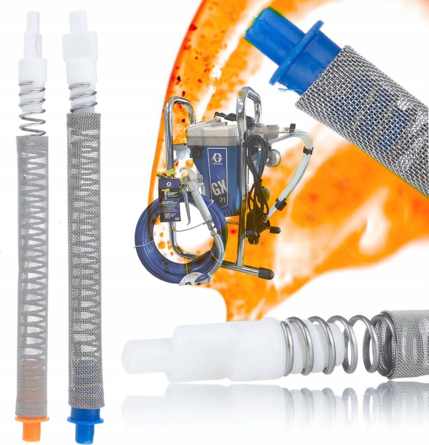 Rosfix 2X FILTR PALUSZKOWY 100 + 50 MESH DO AGREGATU MALARSKIEGO GRACO CONTRACTOR