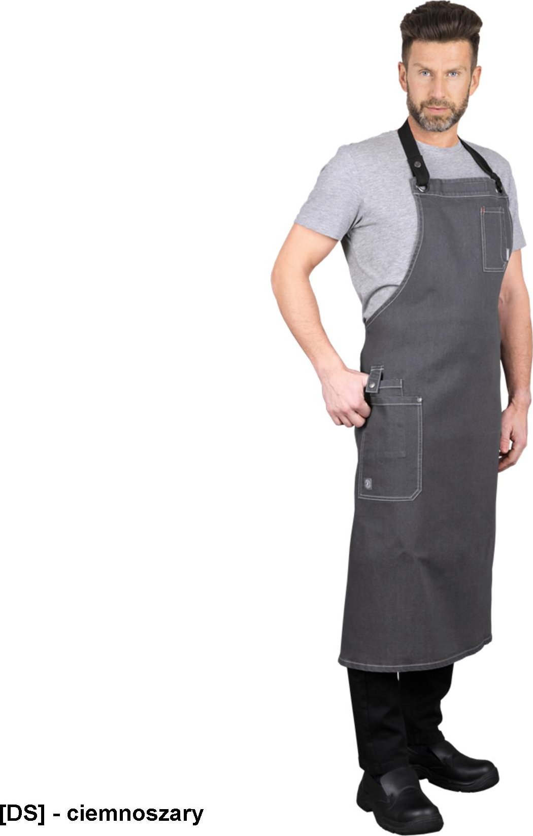 R.E.I.S. GRANDE - Fartuch ochronny wykonany z jeansu zakładany na szyję 86x86