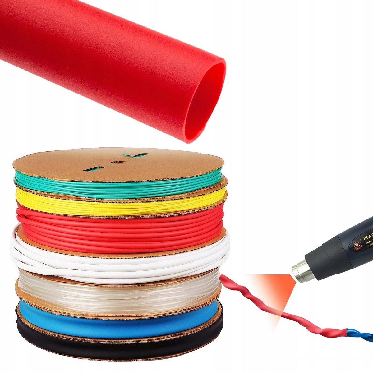 KOSZULKI TERMOKURCZLIWE KOSZULKA RURKA TERMOKURCZLIWA CZERWONA 50MM 25MM