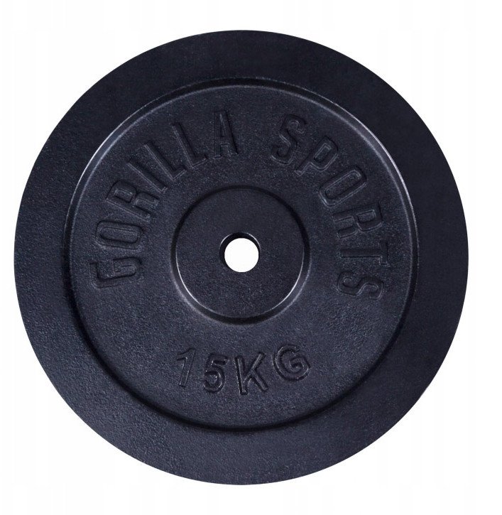 Obciążenie żeliwne 15kg, czarne, 30 mm