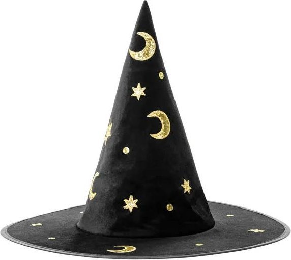 Dekoracja świąteczna PartyDeco Czapka Wiedźmy, czarny one size