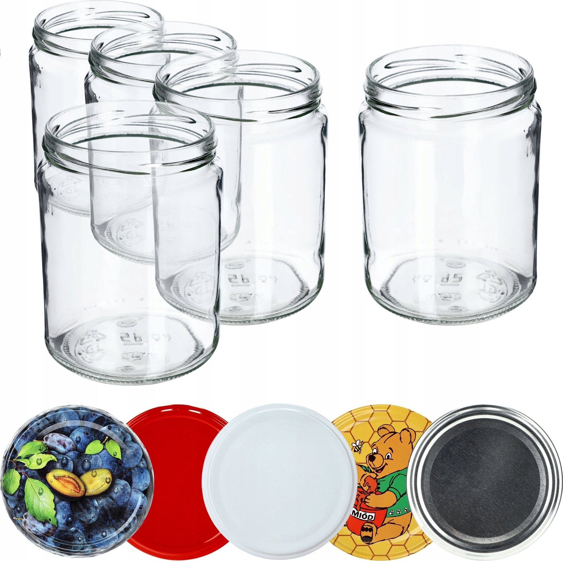 Kadax 48x Słoiki 540ml Słoik Na Miód Dżem Zakrętka 82mm