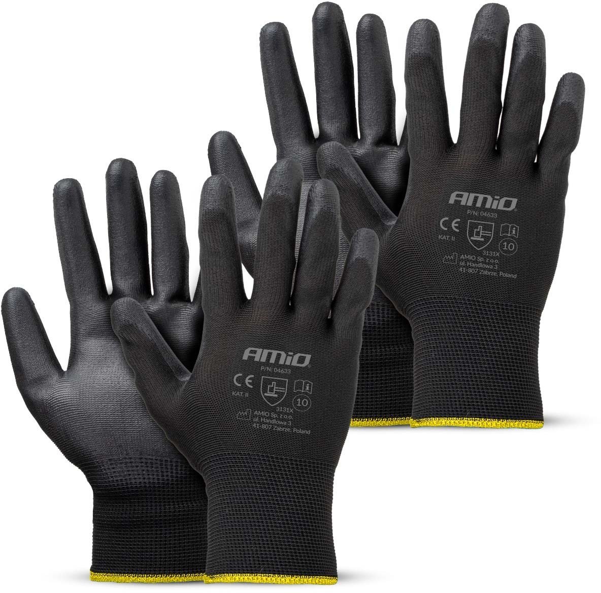 AMiO Rękawice ochronne poliuretanowe rozmiar 10 3131x 4szt. 04633