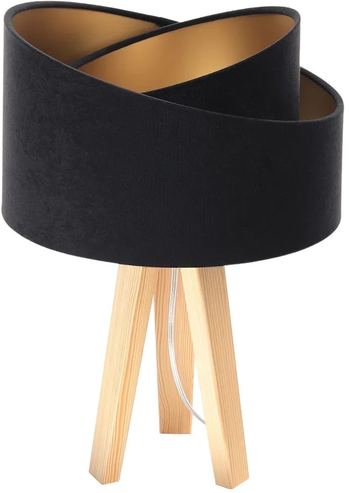 Lampa stołowa GEMSTONE czarna/złota/sosna BPS KONCEPT