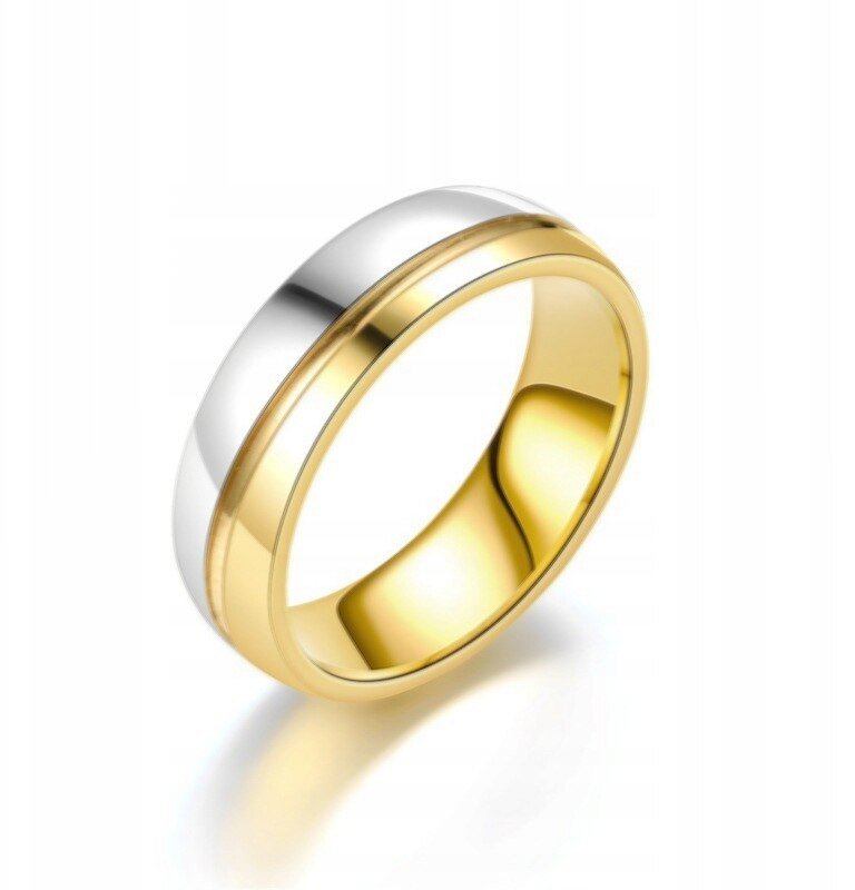 PIĘKNA OBRĄCZKA ŚLUBNA PIERŚCIONEK 316L STAL r.25