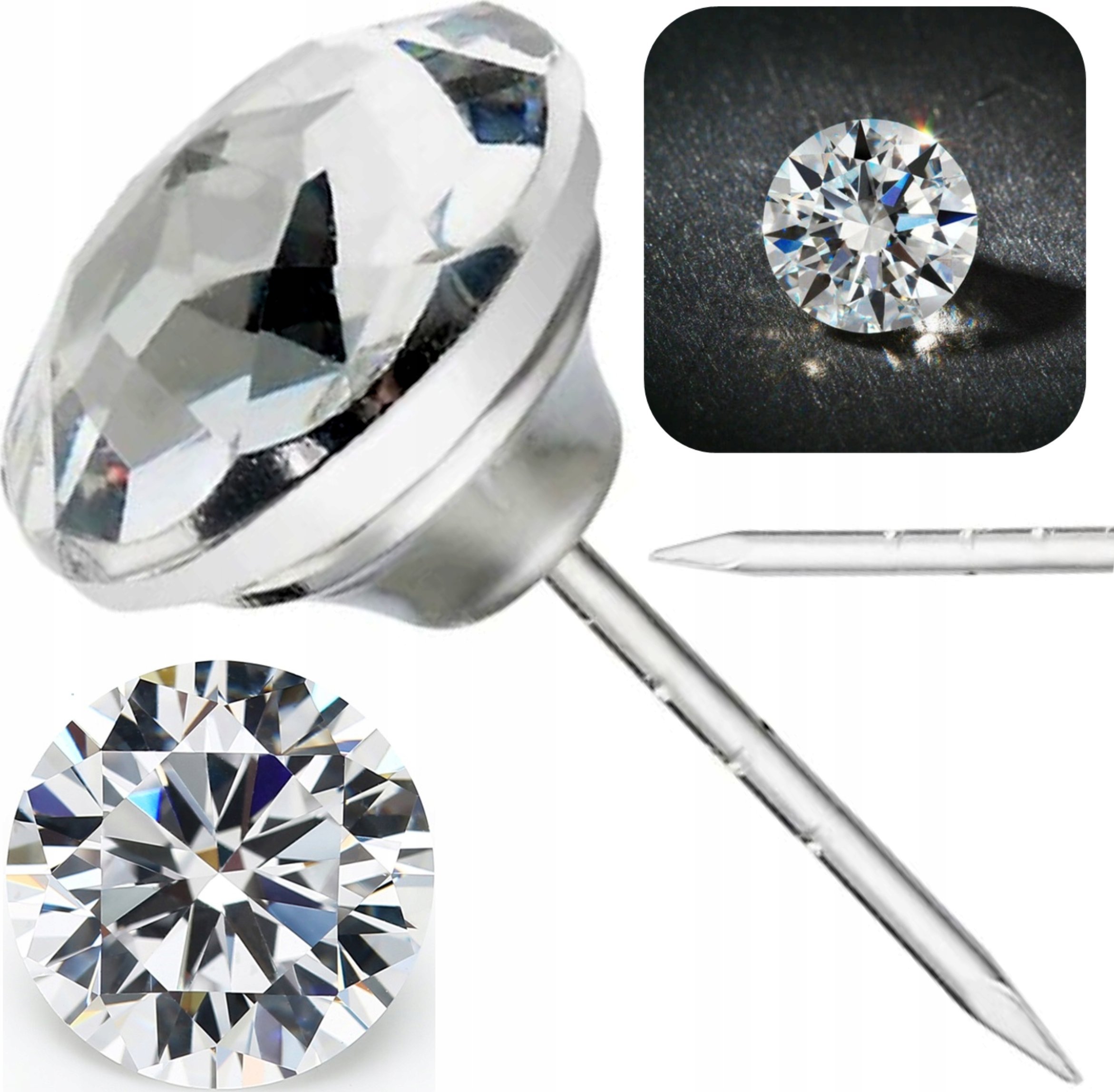 1x GWÓŹDŹ TAPICERSKI pinezka OZDOBNA kryształek