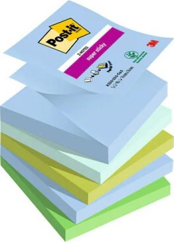 Post-It 3M Bloczek samoprzylepny POST-IT® Super sticky Z-Notes (R330-5SS-OAS), 76x76mm, 5x90 kart.
