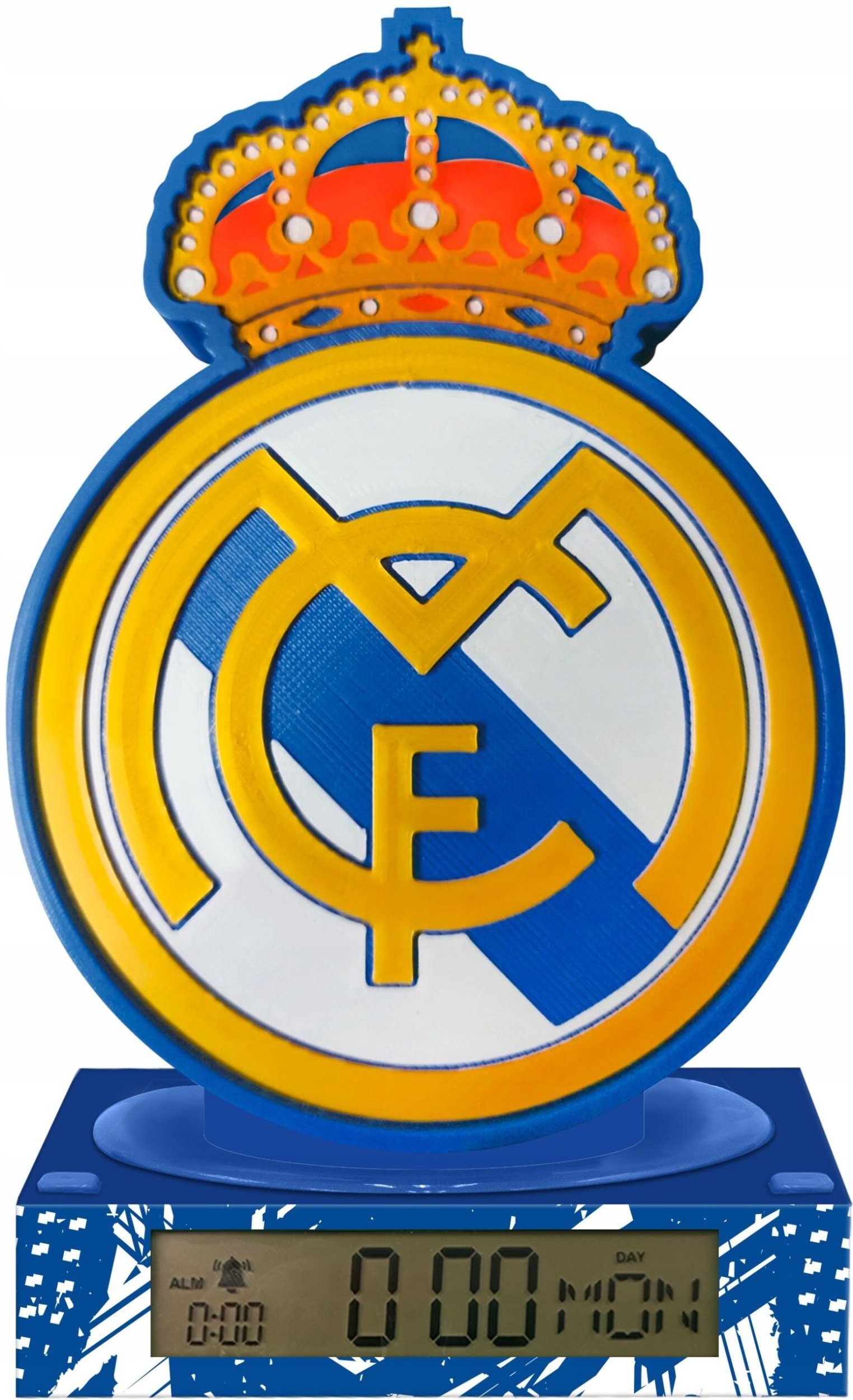 Lampka Lampa Nocna Z Budzikiem Zegar Data Budzik Ekran Lcd / Real Madryt / Rm00003