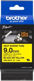 Brother Brother Etykieta 9.0MM BLACK ON YELLOW HEAT SHRINK TAPE