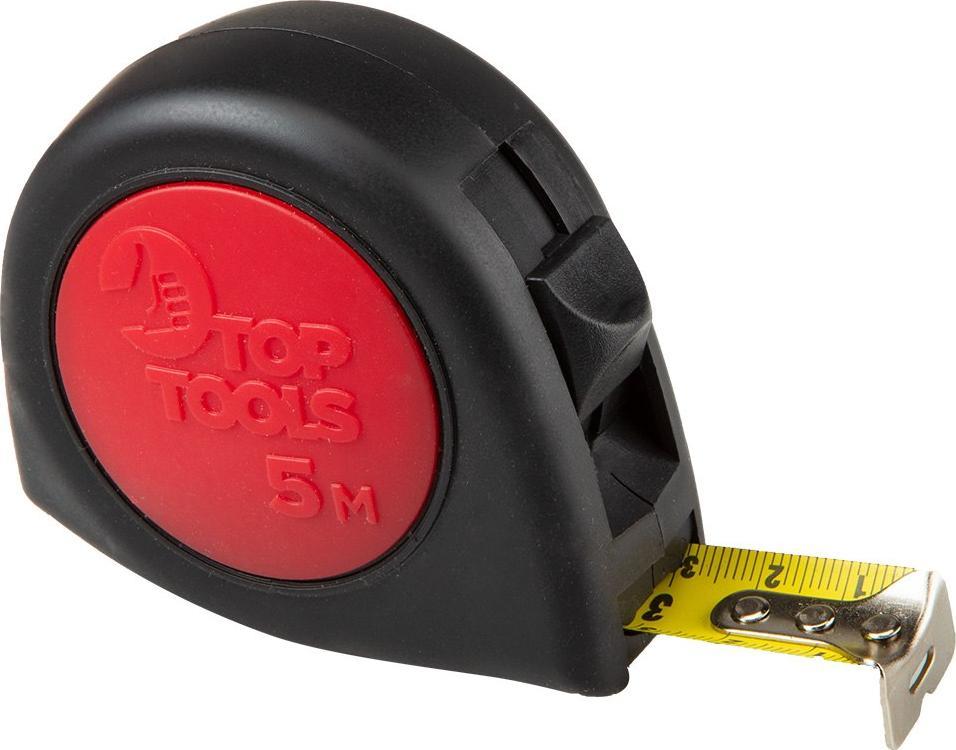 Top Tools Miara zwijana stalowa 5 m x 19 mm 2 blokady zwijania taśmy dwumateriałowa obudowa 27C315