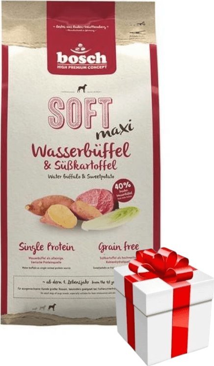 Bosch Bosch Soft Maxi Bawół Wodny & Bataty 12,5kg + Niespodzianka dla psa GRATIS