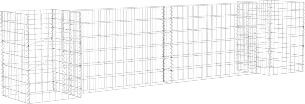 vidaXL Donica gabionowa w kształcie H, drut stalowy, 260x40x60 cm