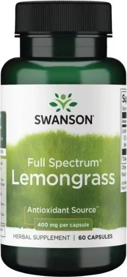Swanson Swanson - Full Spectrum Lemongrass, Trawa Cytrynowa, 400mg, 60 kapsułek