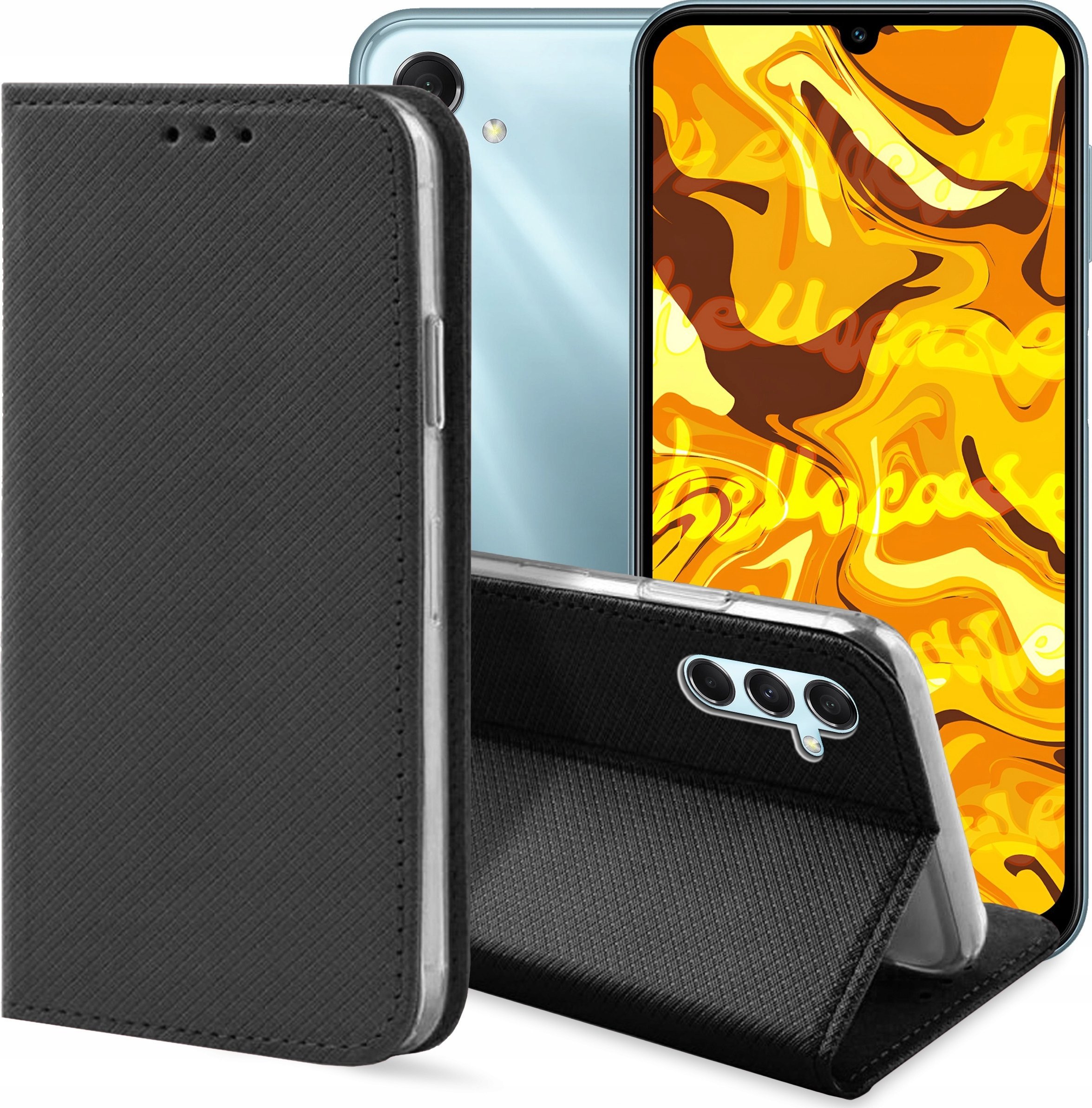 Hello Case ETUI Z KLAPKĄ DO SAMSUNG GALAXY M34 5G CZARNE ZAMYKANE MAGNETYCZNE KABURA
