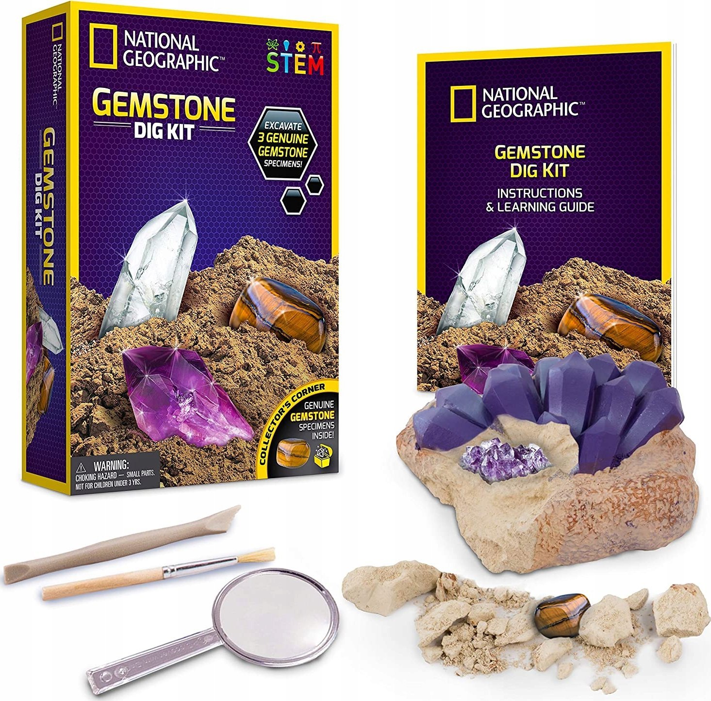 Kiti Rinkinys Archeologijos kasinėjimai National Geographic Gemstone Dig Kit, NGGEM