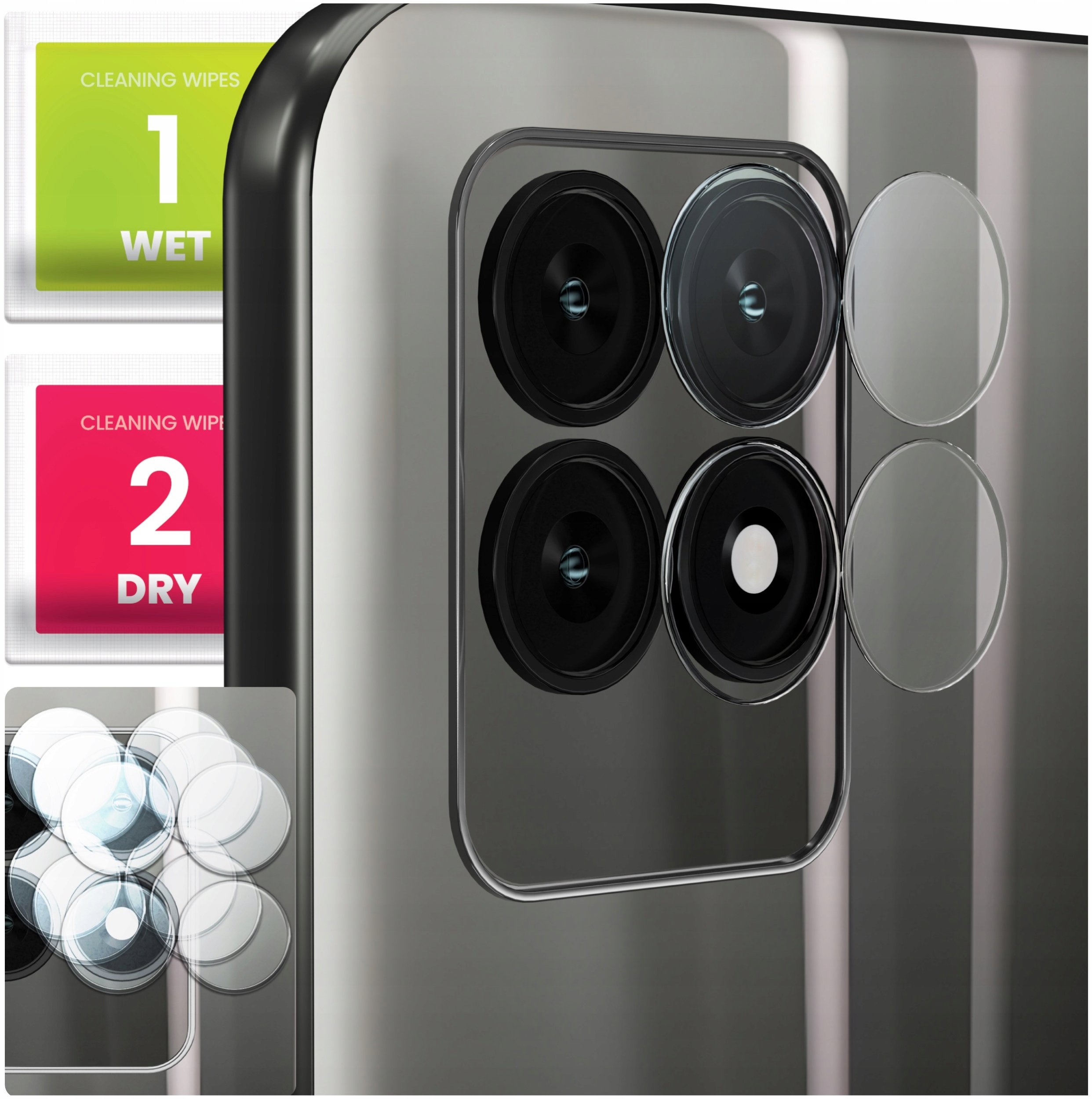 3-PAK Szkło Na Aparat Do Realme 8i (Hartowane, Ochronne, Na Obiektyw, 9H)