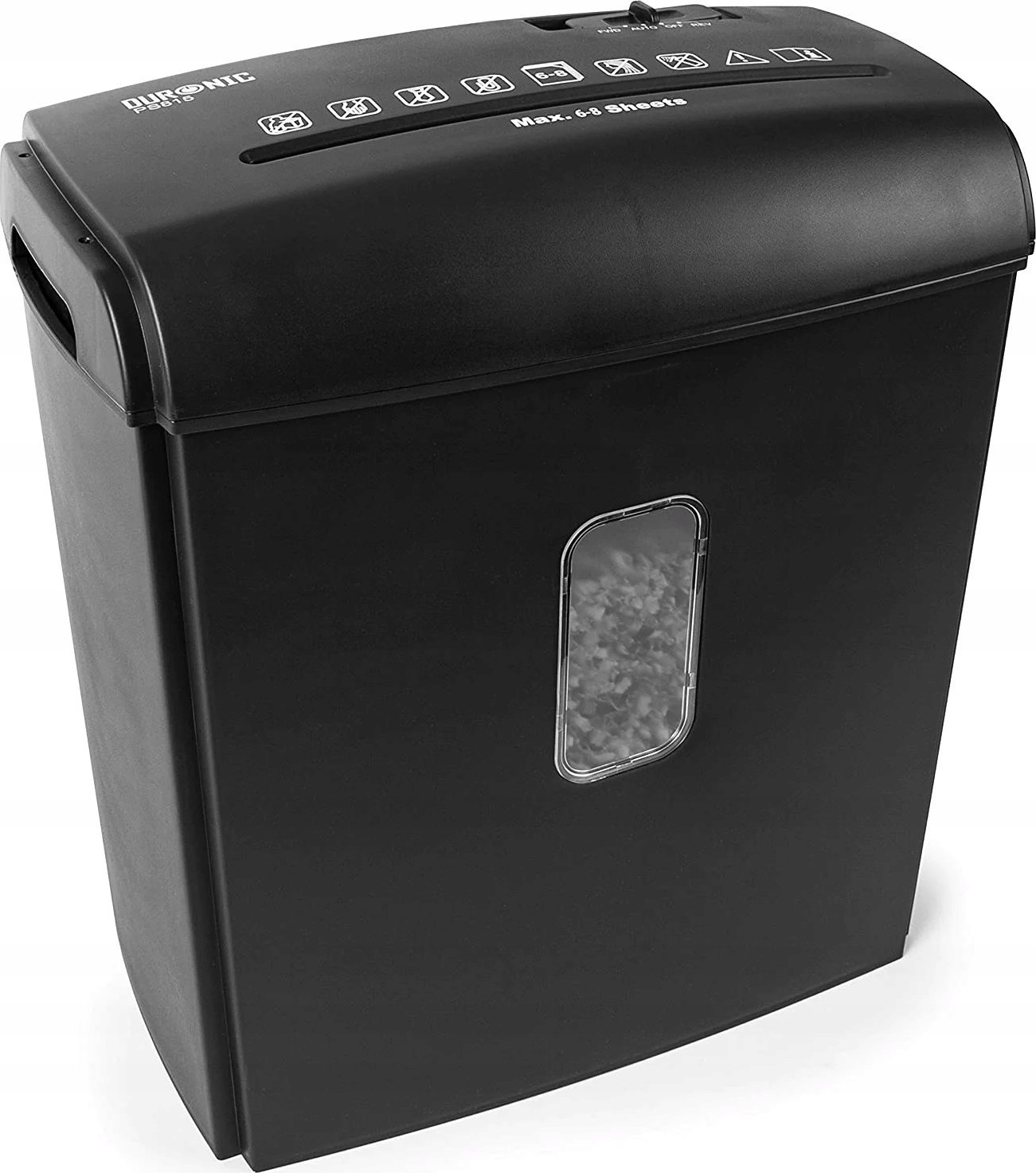 Niszczarka Duronic Duronic PS815 Mała niszczarka do dokumentów kosz 15 L moc 250W | do domu lub małego biura | kontrolna nad zapełnieniem | ścinki 35