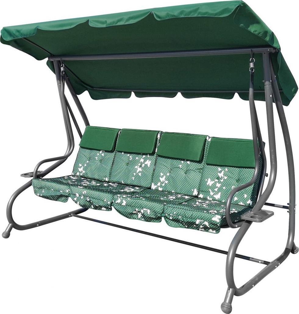 Ramiz Ogromna Huśtawka Ogrodowa Siedzisko Plecionka 2x1 Zielona Motyle