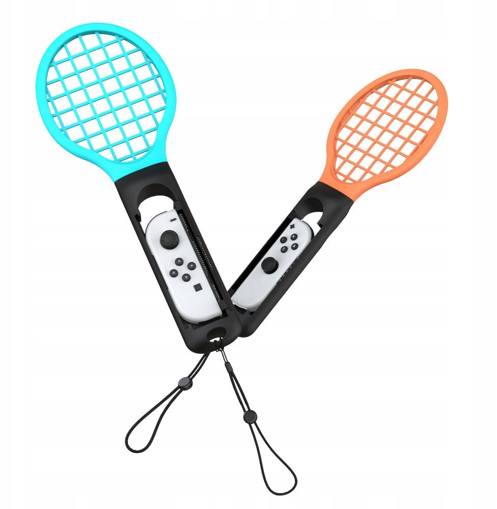 YAXO Uchwyt do Joy-Con TENNIS PRO SET do NS/NS2 Inferno Orange&Hydro Blue
