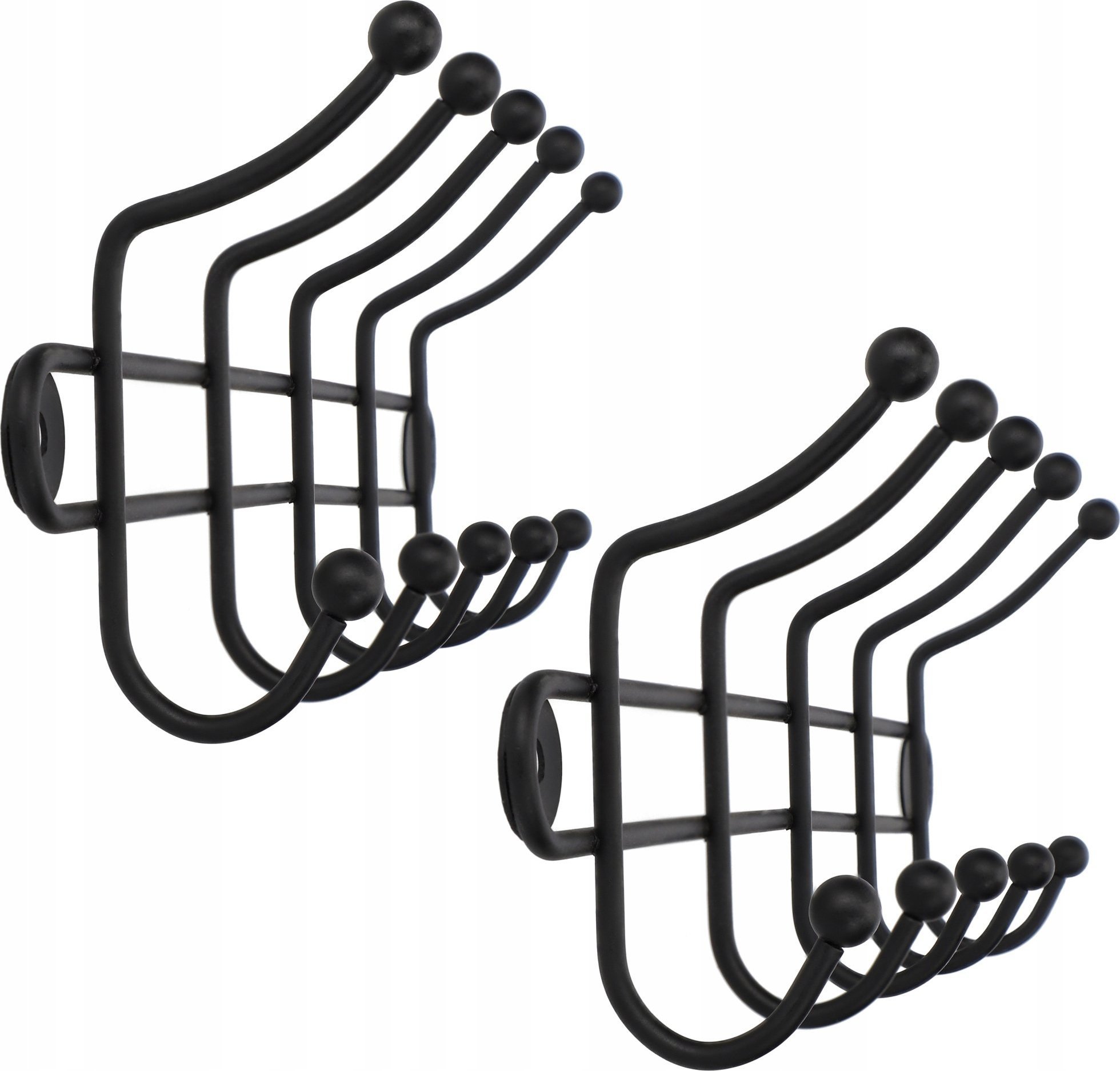 Kadax Wieszak Uchwyt Na Ubrania Ścienny Czarny Mocny 2x