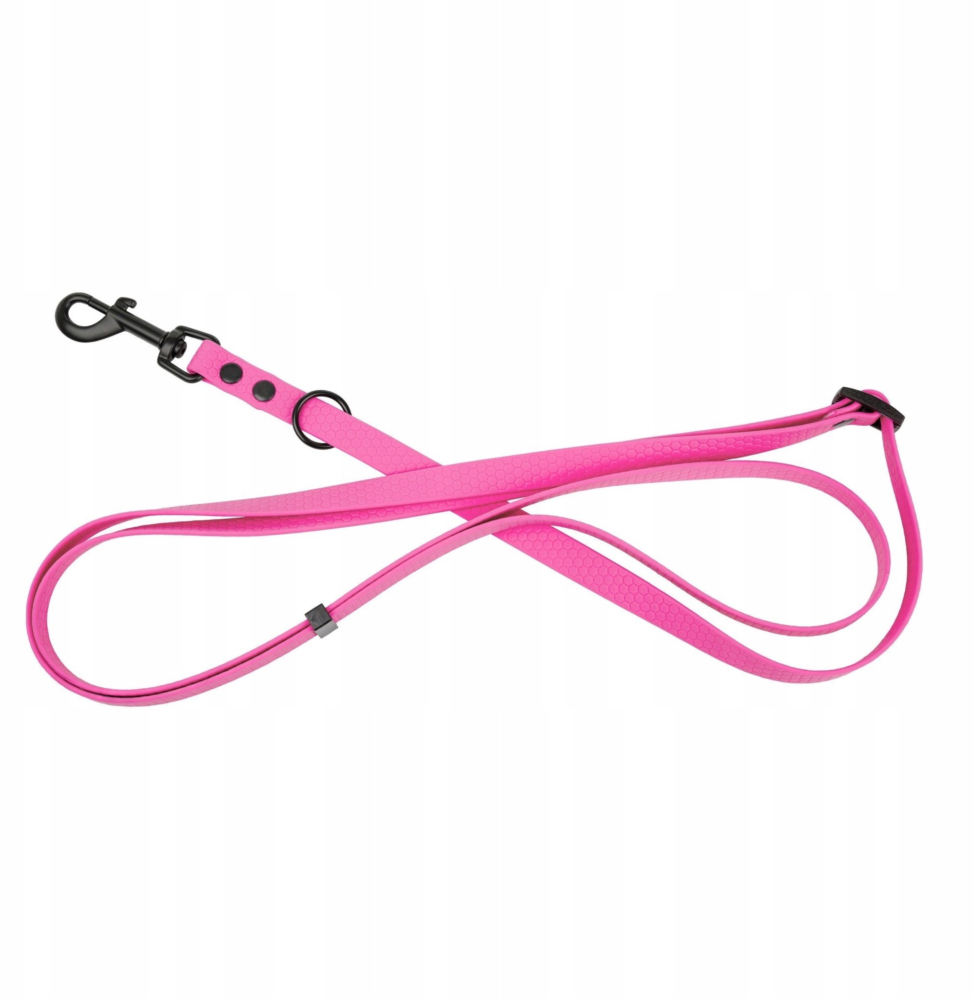 Smycz dla psa 3w1 z wytrzymałej gumy, różowa, 16mm/1,00-1,80 m
