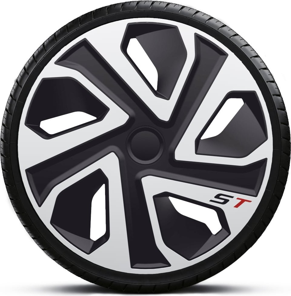 Komplet kołpaków na felgi stalowe ST Silver Black 16 cali