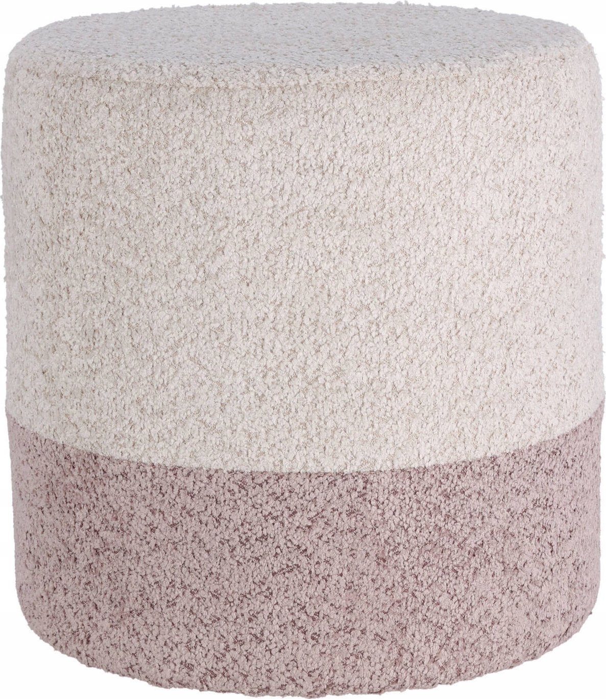 Home Styling Collection Pufa okrągła tapicerowana boucle beżowa Ø 35 x 34 cm