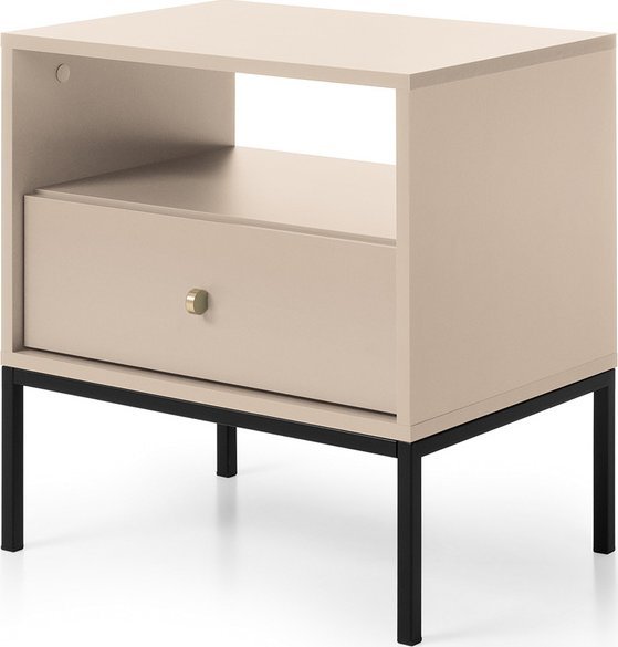 Ravio Stylowy stolik nocny Bari w kolorze beżowym