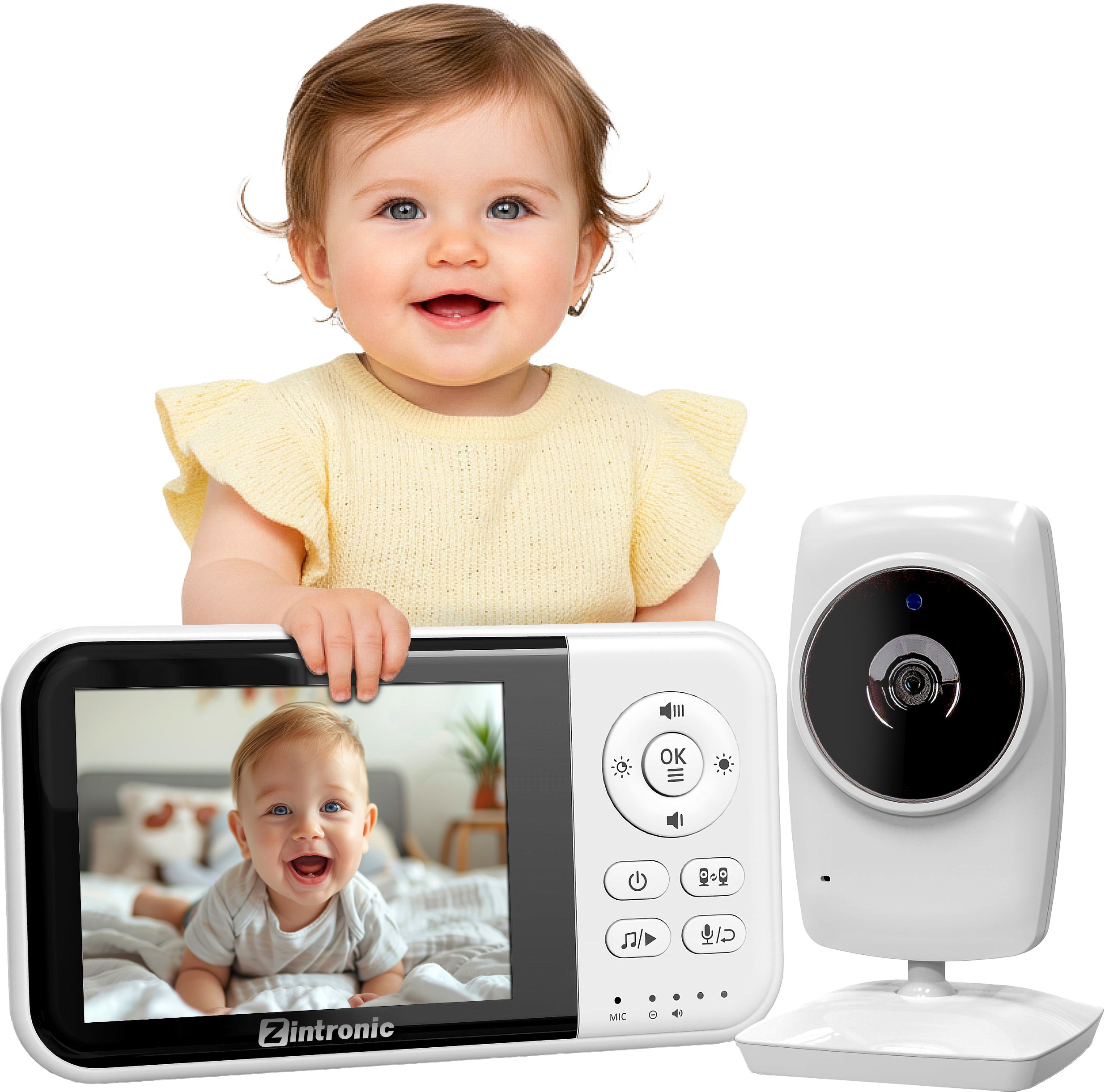 Baby Monitor Niania Elektroniczna 3.2" Kamera BM3 + Ekran IK632BMV1 Zintronic