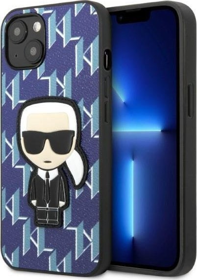 Karl Lagerfeld Etui KLHCP13SPMNIKBL Apple iPhone 13 mini hardcase niebieski/niebieski Monogram Ikonik Patch