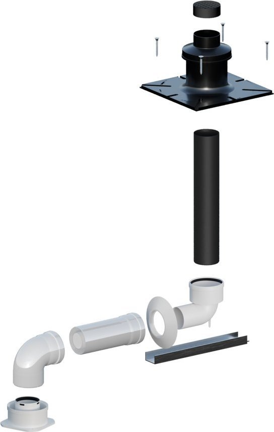 Onnline Zestaw kominowy, przyłączeniowy do kotłów kondensacyjnych OLZB-08 szacht, DN60/100mm, kompatybilny z kotłami Immergas, ONNLINE