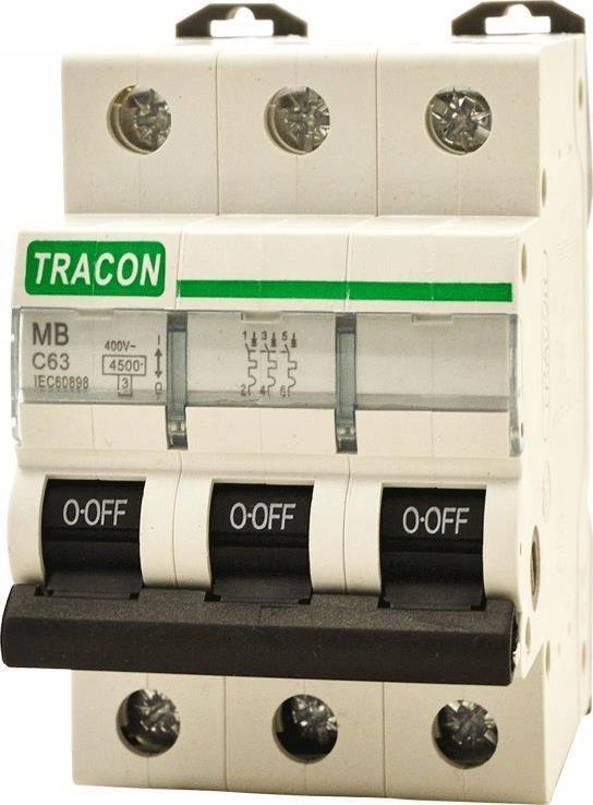 Tracon Electric Wyłącznik nadprądowy 4,5kA 20A 3P C MB-3C-20 Tracon