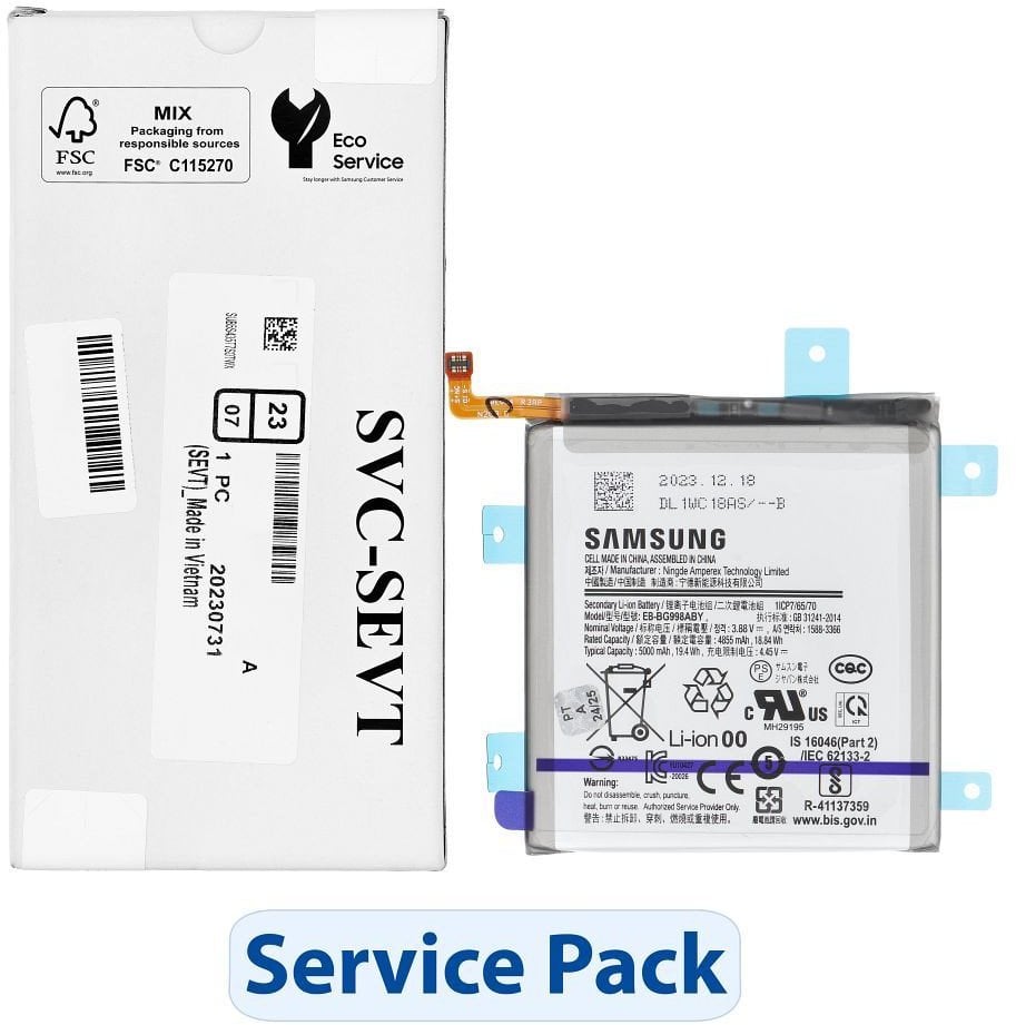 ServicePack Bateria EB-BG998ABY do SAMSUNG S21 Ultra 5G G998B GH82-24592A