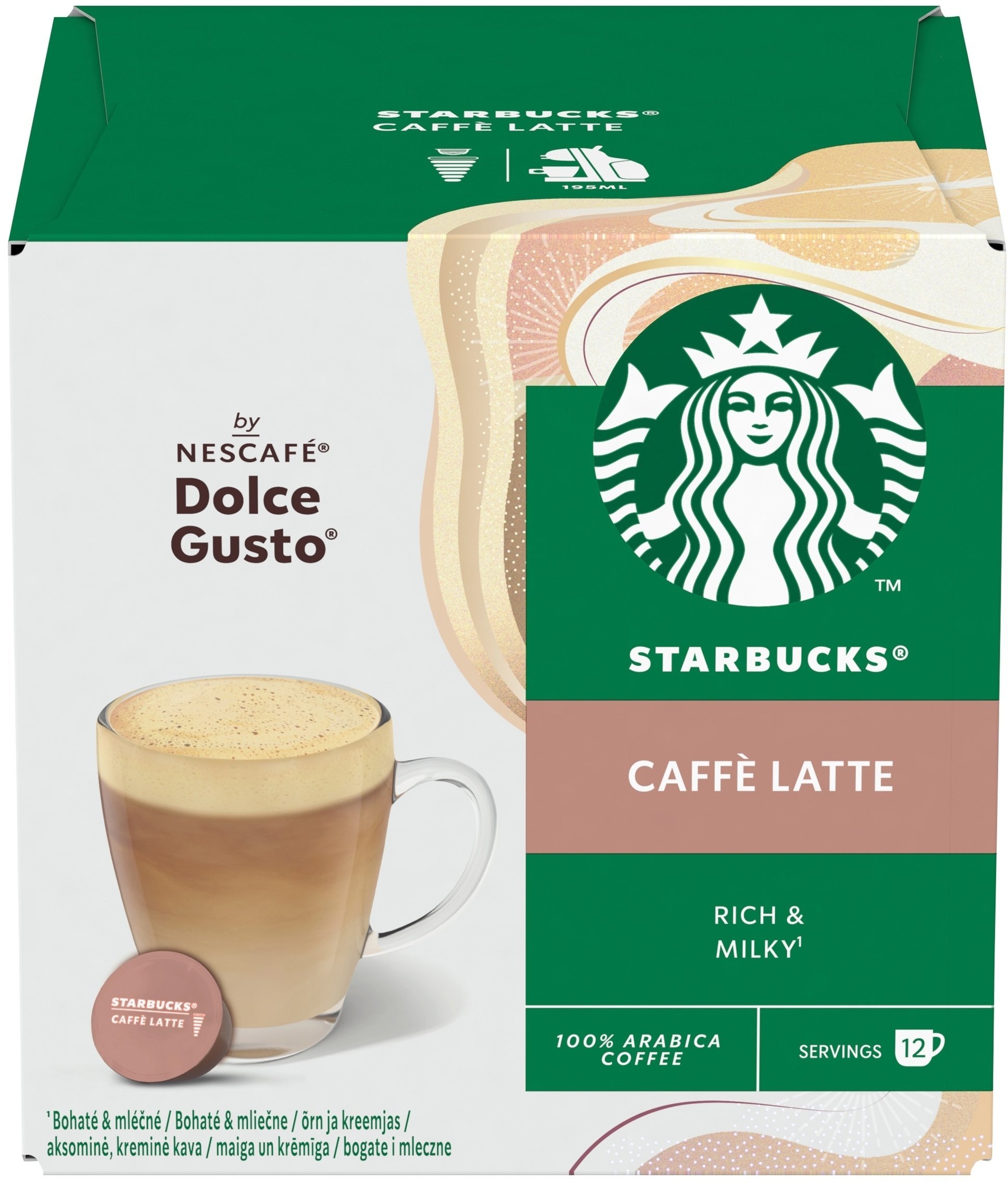 Starbucks Kapsułki Nescafé Dolce Gusto Caffe Latte 12 sztuk