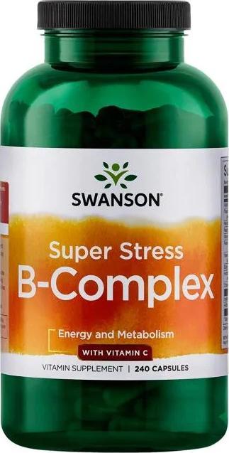 Swanson Super Stress B-Complex z Witaminą C (240 kaps.) Swanson