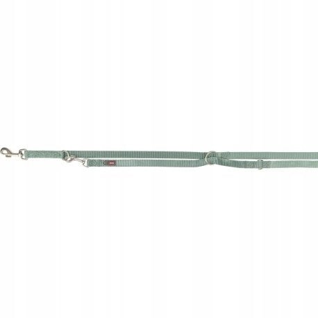 Premium, smycz regulowana, dla psa, dwustronna, taśma, szałwiowa, XS: 2.00 m/10 mm