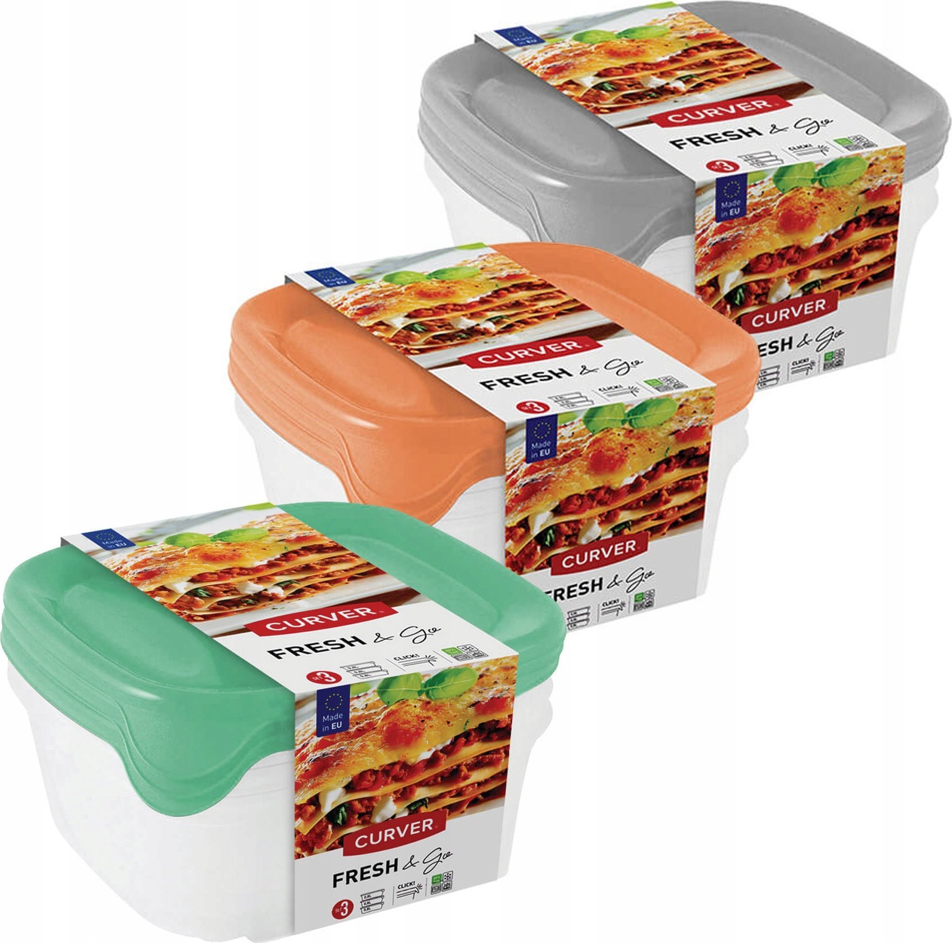 Kadax Curver Pojemnik Na Żywność Pudełko Na Lunch 3szt