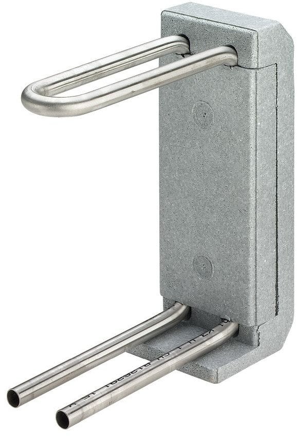 Blok przyłączeniowy grzejnika 15 x 255 stal szlachetna - nierdze / blyszczacy